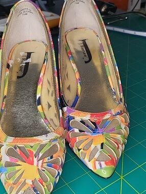 J.Renee Multicolor Floral Cutout Pointed Toe Flats - Bright Mix